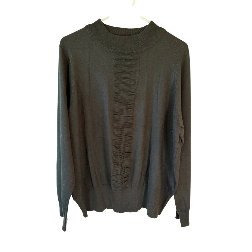 Grace Elements Long Sleeve Crew Neck Pleated Pull… - image 1